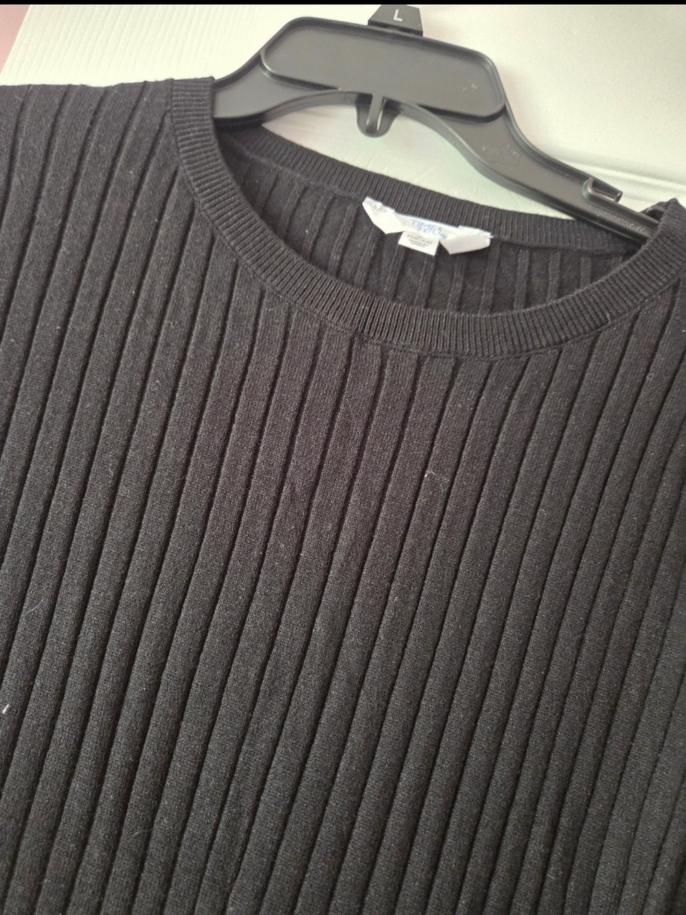 Time and Tru Womens Black Ribbed Knit Top & Pants Set Size L NWT - Picture 4 of 6